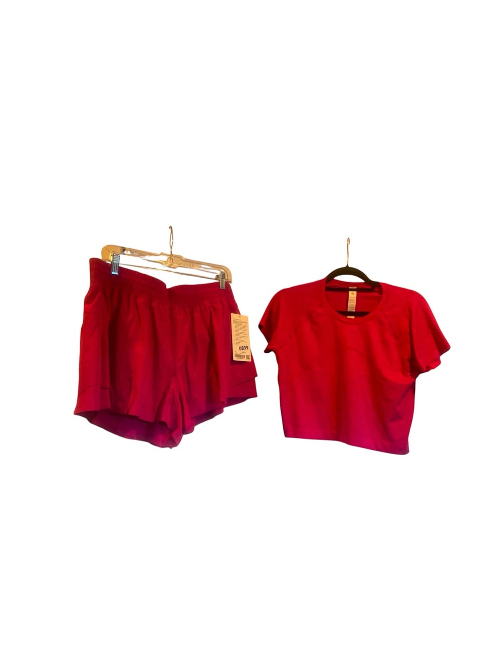 NWT Lululemon Swiftly Tech Cropped Short Sleeve/Shake it Out Shorts PINK FLARE